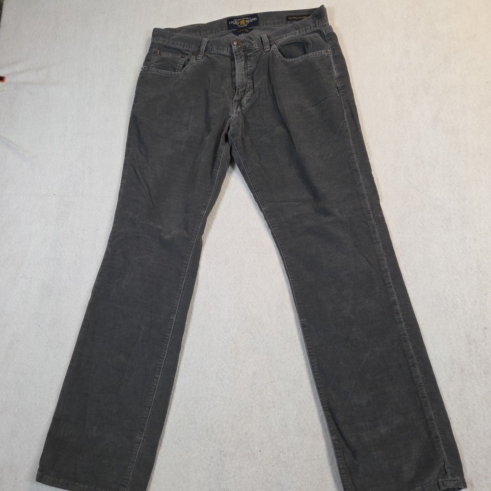 Lucky Brand Men's Gray 221 Original Straight Corduroy Pants  32x32 Stretchy
